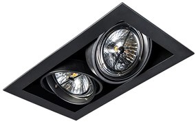 Set van 12 Inbouwspots zwart AR111 verstelbaar 2-lichts - Oneon