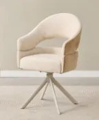 Eetkamerstoel Met Open Rug Beige Zwart