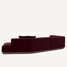 Linker open hoekbank fluweel, Jacopo