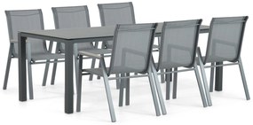 Tuinset 6 personen 220 cm Aluminium/textileen Grijs Domani Furniture Verde/Mateo