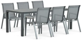 Tuinset 6 personen 220 cm Aluminium/textileen Grijs Domani Furniture Verde/Mateo
