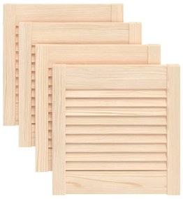 vidaXL Louvredeuren 4 st 39,5x39,4 cm massief grenenhout