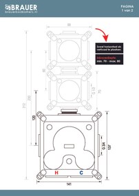 Brauer Stripe inbouwthermostaat gunmetal geborsteld PVD