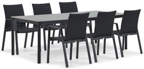 Tuinset 6 personen 220 cm Aluminium/textileen Grijs Osmen Joliet/Como