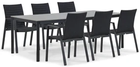 Tuinset 6 personen 220 cm Aluminium/textileen Grijs Osmen Joliet/Como