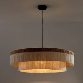 Hanglamp in raffia met franjesØ86 cm, Kavi.