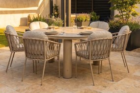 Tuinset Ronde Tuintafel 6 personen 150 cm Rope Zand/Beige  Lifestyle Garden Furniture Morano/Arancia