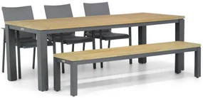 Tuinset 6 personen 230 cm Aluminium/textileen Grijs Lifestyle Garden Furniture Rome/Veneto