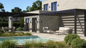 4 Seasons Outdoor Calpi loungeset met Yoga tafels  Tuinbank    antraciet weerbestendig