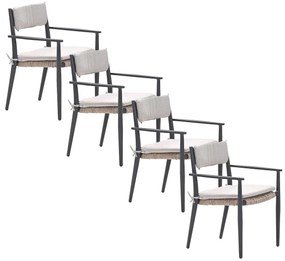 Garden Impressions Lily tuinstoel donker grijs - 4 stuks