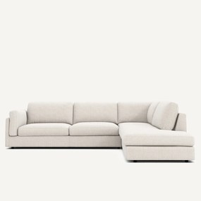Hoekslaapbank met longchair, in gespikkeld canvas, CÉSAR