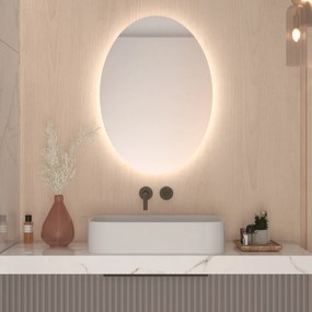 Ovale badkamerspiegel met LED verlichting A12 50x70