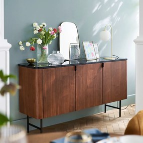 Rechte vaas in glas met groeven H22,5 cm, Afa