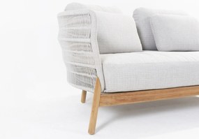 4 Seasons Outdoor Avalon hoekbank met 2 Ceylon tafels  Loungeset    houtkleur weerbestendig