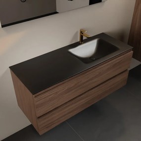 Mondiaz Aivy badmeubel 120cm mocha met wastafel solid surface urban rechts 1 kraangat