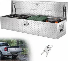VEVOR 1219 x 381 x 381 mm gereedschapskist voor laadbak, afsluitbaar 177 L gereedschapskist, opbergruimte, gereedschapskist, laadvermogen 50 kg, gereedschapskistorganizer voor campers, auto's, enz.