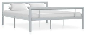 vidaXL Bedframe metaal grijs en wit 120x200 cm