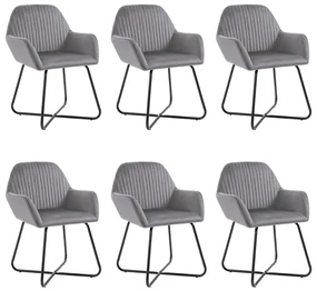 vidaXL Eetkamerstoelen 6 st fluweel grijs