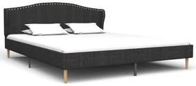 vidaXL Bed met traagschuim matras stof donkergrijs 160x200 cm