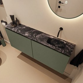 Mondiaz Ture DLux toiletmeubel 120cm army met wastafel lava rechts zonder kraangat