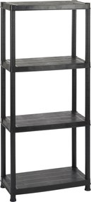 Practo Home plasti rack 063n zwart - Kunststof opbergrek - 31x61x130cm