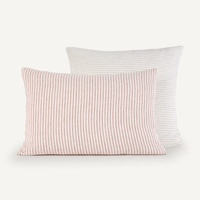 Kussensloop in geweven-geverfd gewassen linnen, Deutzia