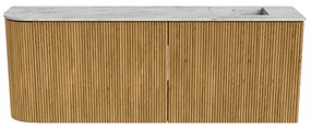 Mondiaz Joya DLux 110cm toiletmeubel ronding links oak met wastafel faye rechts 1 kraangat glace