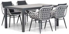Tuinset 4 personen 164 cm Wicker/Aluminium Zwart Lifestyle Garden Furniture Dolphin/Residence