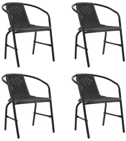 vidaXL Tuinstoelen 4 st 110 kg kunststof rattan en staal