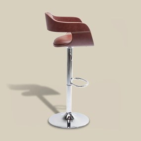 Retro Barkruk Bruin Leer