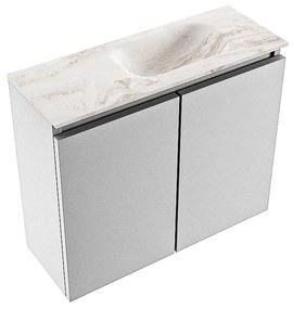 Mondiaz Ture DLux toiletmeubel 60cm plata met wastafel frappe rechts met kraangat