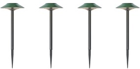 Set van 4 prikspots groen incl. LED IP44 solar - Mushroom