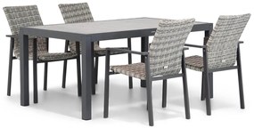 Tuinset 4 personen 164 cm Aluminium/wicker Grijs Lifestyle Garden Furniture Upton/Residence