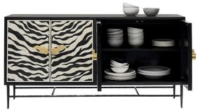 Kare Design Zebra Design Dressoir Zwart Wit Zebra - 160x40x80cm.