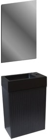 SaniGoods Mika toiletmeubel met ribbelfront 40x22.3x50cm zwart