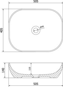 Mexen Rosa wastafel op het blad 50 x 40 cm, wit - 21095000