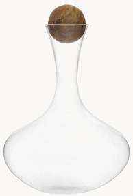 Mondgeblazen karaf Nature met eikenhouten stop, 2 L