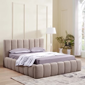 Teddy Boucle Bedframe Met Strepen 160 X 200 Cm