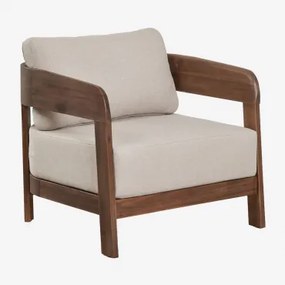 Acaciahouten Fauteuil Uleno Donker Acaciabruin - Sklum