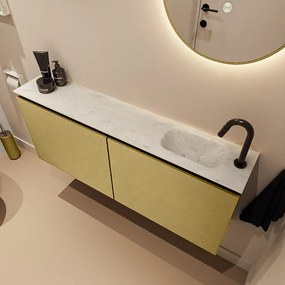 Mondiaz Ture DLux toiletmeubel 120cm oro met wastafel opalo rechts met kraangat