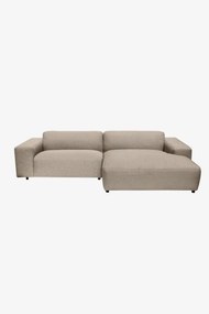King 3-zits bank chaise longue rechts sand