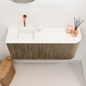 Mondiaz Joya 90cm toiletmeubel ronding rechts dusk met wastafel faye links zonder kraangat talc