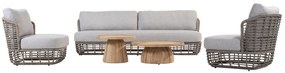 4 Seasons Outdoor Lugano loungeset met twee Pablo tafels  Loungeset    lichtgrijs weerbestendig