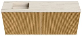 Mondiaz Joya DLux 100cm toiletmeubel oak met wastafel faye links zonder kraangat meli