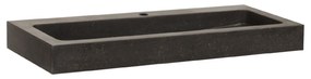 Sanituba Black Spirit wastafel basalt met kraangat 100cm