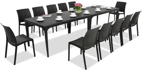 Elegante dining tuinset Oslo/Volga 12 antraciet Bica