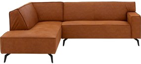 Goossens Basic Hoekbank Edolo cognac, micro leer, urban industrieel