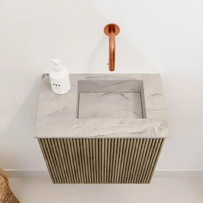 Mondiaz Joya DLux 40cm toiletmeubel dusk met wastafel faye rechts zonder kraangat glace