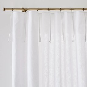 Gordijn in halflinnen afgewerkt met strikjes en oogjes, Lincot