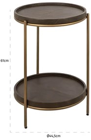 Richmond Interiors Zillon Bijzettafel Bruin Leder - 45 X 45cm.